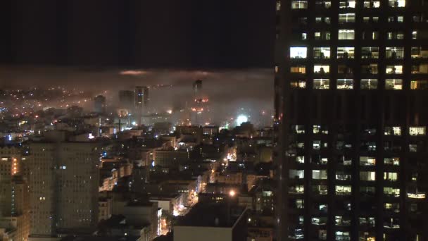 Brouillard de San Francisco la nuit - Time Lapse — Video