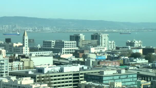 市およびサンフランシスコ湾でボートの時間経過 — ストック動画
