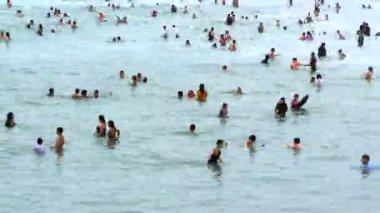 zaman atlamalı kalabalık Beach