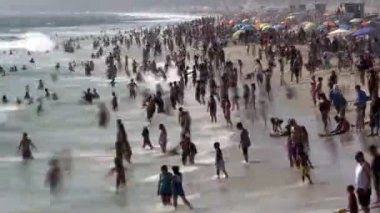 kalabalık plaj santa Monica - zaman atlamalı