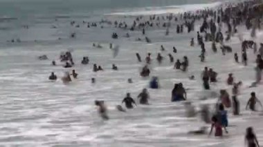 kalabalık plaj santa Monica - zaman atlamalı