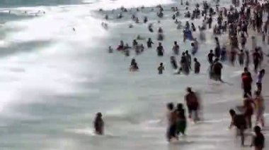 kalabalık plaj santa Monica - zaman atlamalı