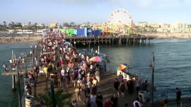 Cais de Santa Monica - lapso de tempo — Vídeo de Stock