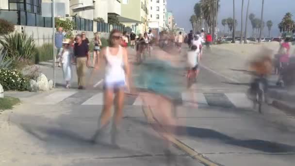 Santa Monica Walkway - Time Lapse — Stock Video