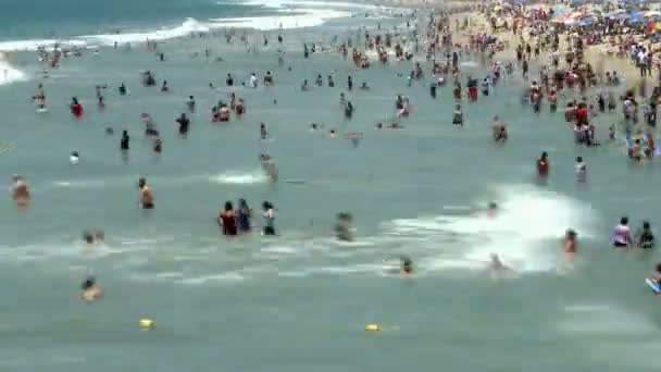 Affollato Beach.in Santa Monica - Time Lapse — Video Stock