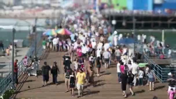 Praia de Santa Monica - Mudança de inclinação, Zoom — Vídeo de Stock