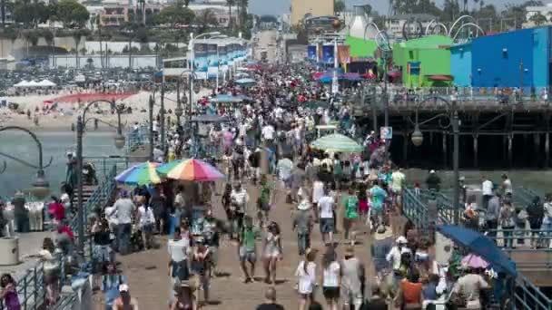 Santa monica pier - zaman atlamalı — Stok video