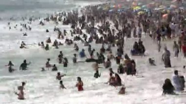 kalabalık plaj santa Monica - zaman atlamalı