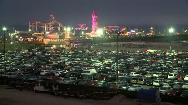 Santa Monica Pier at Night — Stock Video