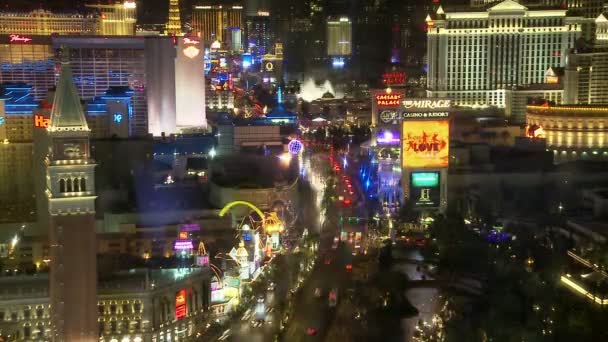 Las Vegas Strip Tráfego de cima - Time Lapse — Vídeo de Stock