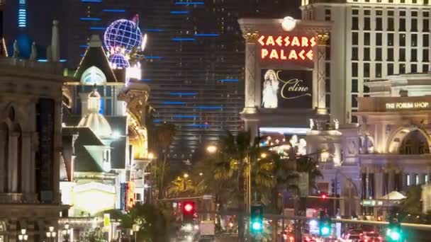 Zoomt uit las vegas strip - time-lapse — Stockvideo