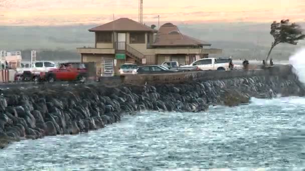 随着时间流逝数波和岩石毛伊岛夏威夷 — 图库视频影像