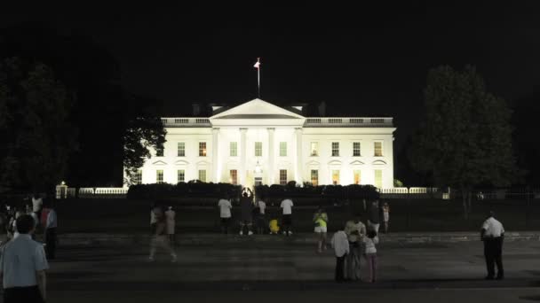 La Casa Blanca en la noche — Vídeo de stock