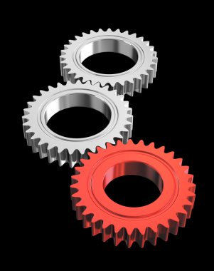 Gears'ı siyah arka planda - kırpma yolu