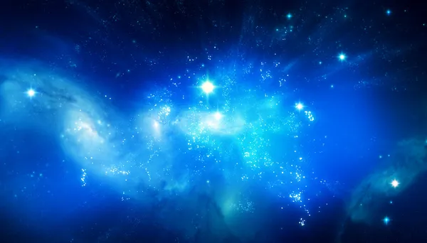 青い銀河の美しい背景 ロイヤリティフリーのストック画像