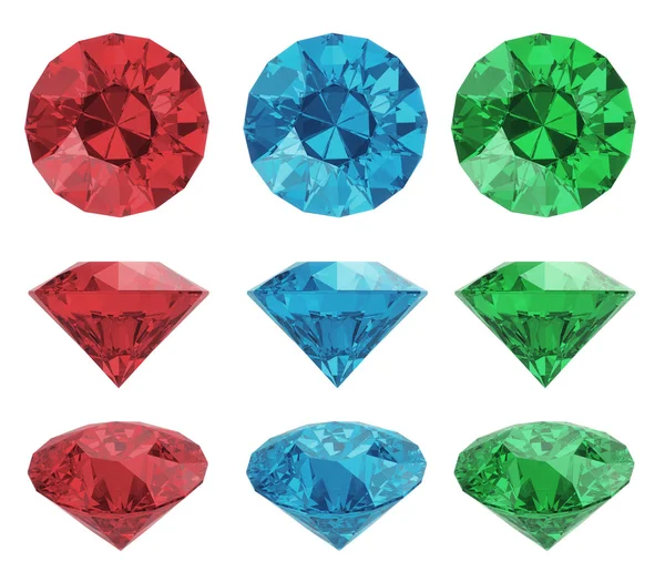 Ensemble de diamants de couleur — Photo