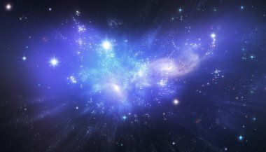 galaxy mavi arka plan