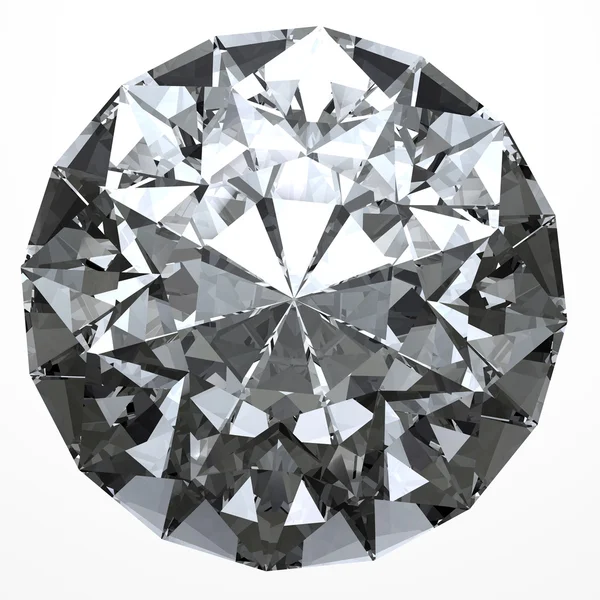 Round diamond with clipping path — Stock Photo, Image