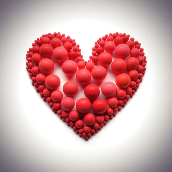 Heart illustration on black - clipping path — Stock Photo, Image