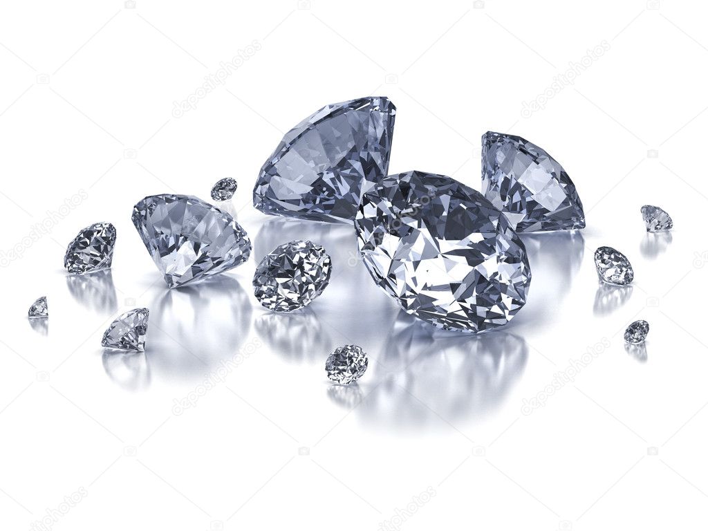 diamond composition on white background