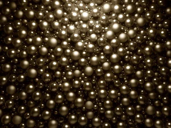Golden shinning pearls background — Stock Photo, Image
