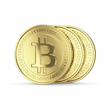 Golden bitcoins clipart