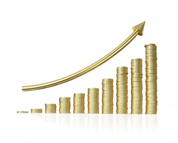 Kar grafik beyaz arka plan üzerinde artış