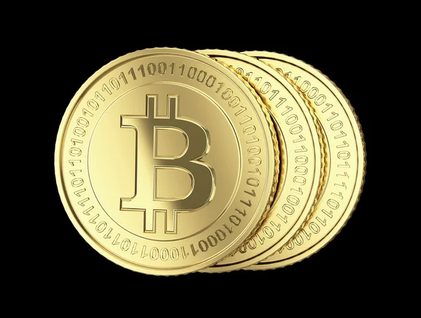 Bitcoins dourados — Fotografia de Stock