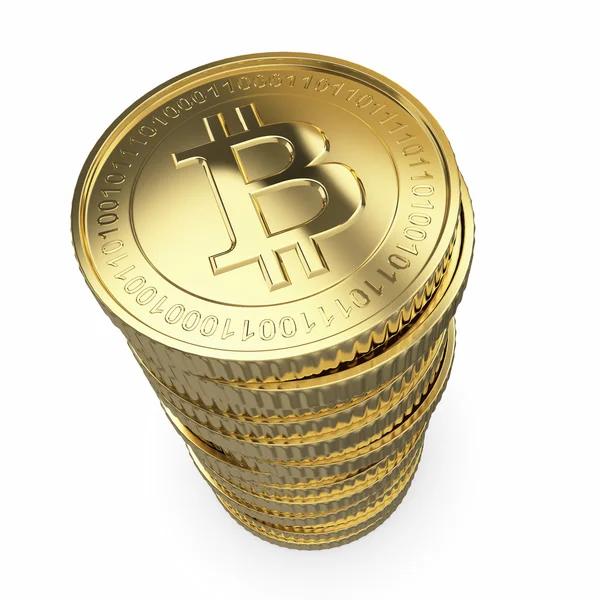 Bitcoins dourados — Fotografia de Stock
