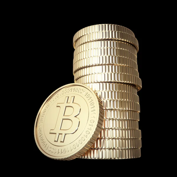 Złoty bitcoins — Zdjęcie stockowe