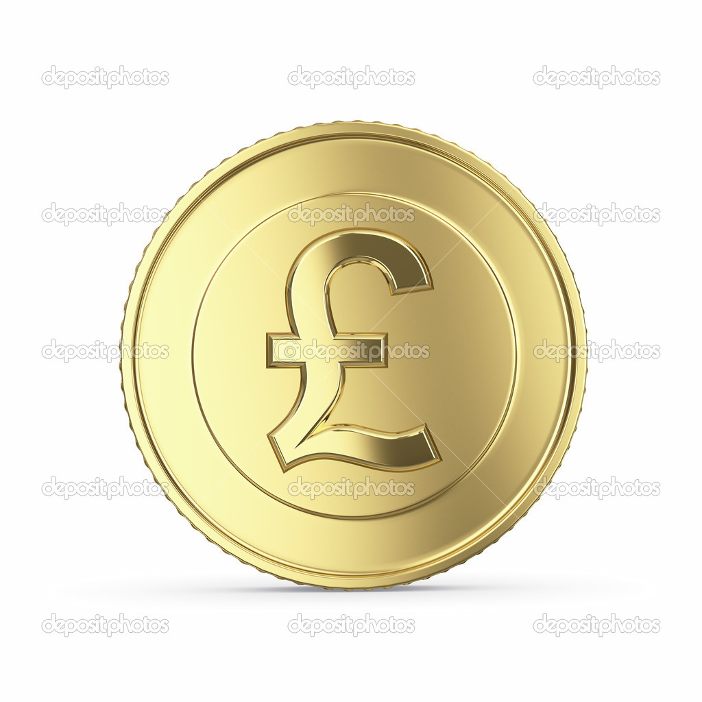 Golden pound coin