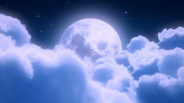 gece bulutları ve uzak ay - uçan döngü
