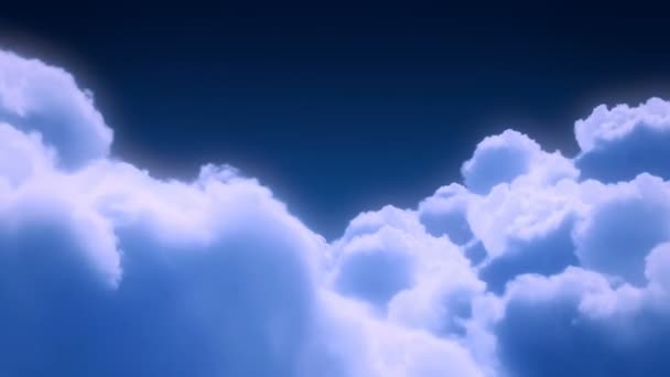 Полет через облака - зацикленная анимация — стоковое видео