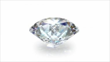 Beyaz bacground üzerinde dönüyor elmas