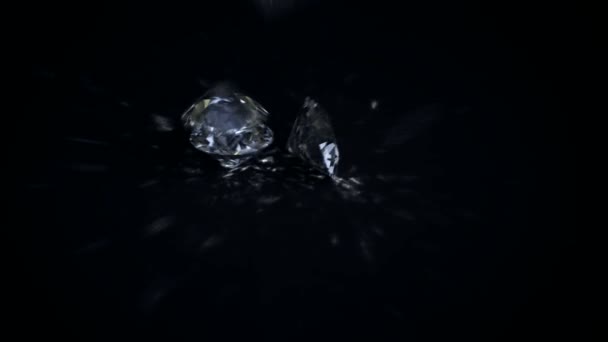 Spinning zářící diamant - smyčkou a alfa maskovány 3d animace — Stock video