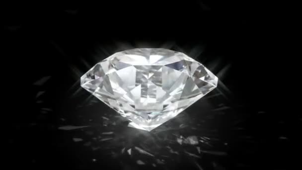 Diamant brillant filant - animation 3D bouclée et alpha masquée — Video