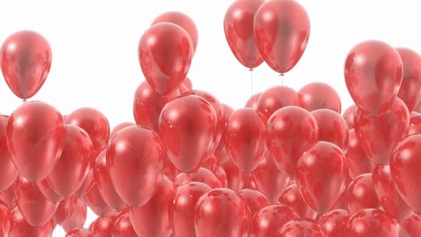 červené balónky přechod maskované animace - 3d