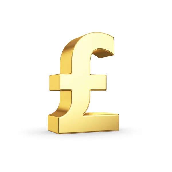 Golden currency symbol isolated on white with clipping path — Stock Photo, Image