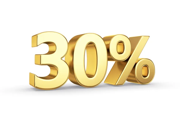 Golden 3D percentage icon - isolated with clipping path — Stock Photo, Image