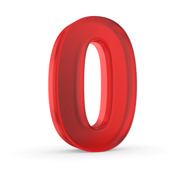 Numery czerwonego szkła ze ścieżką przycinającą — Zdjęcie stockowe