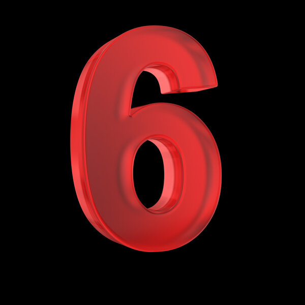Трехмерное красное число на черном
