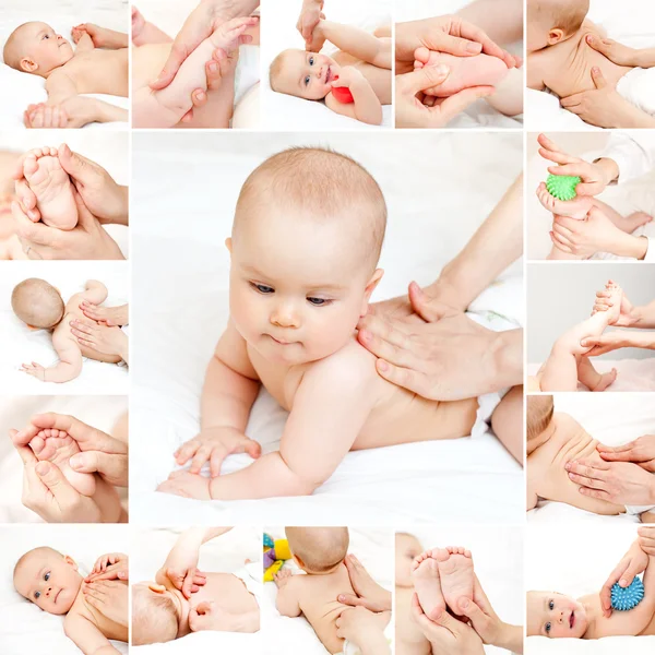 Baby massage samling — Stockfoto