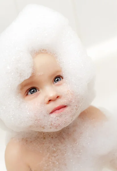 Child in soapsuds — Stock Photo, Image