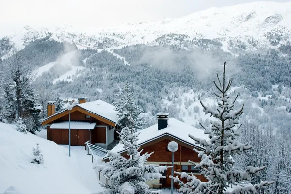 Ski resort after snow storm — Stock Photo, Image