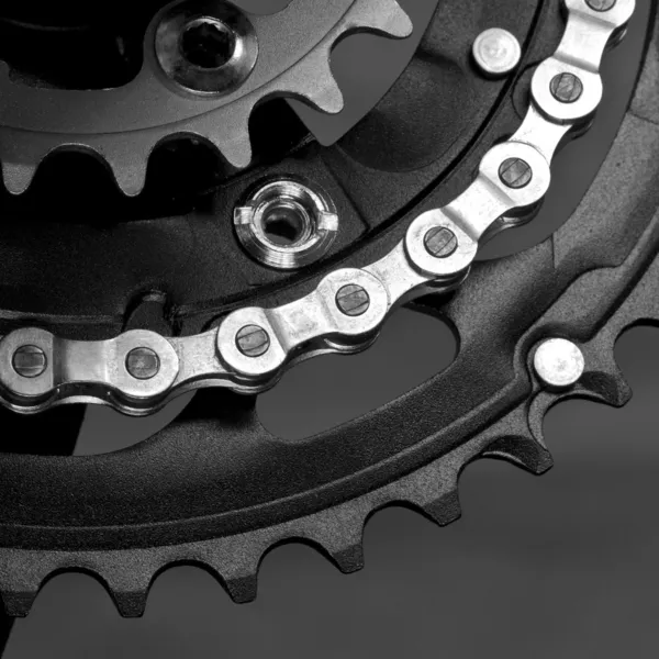 MTB crankset with chain — Stock Photo, Image