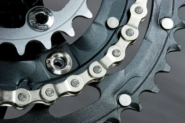 MTB crankset with chain — Stock Photo, Image