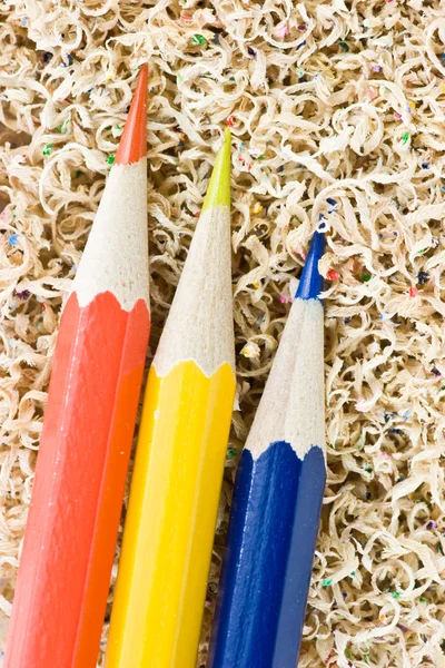 Colored pencils in shaving — Stock Photo, Image