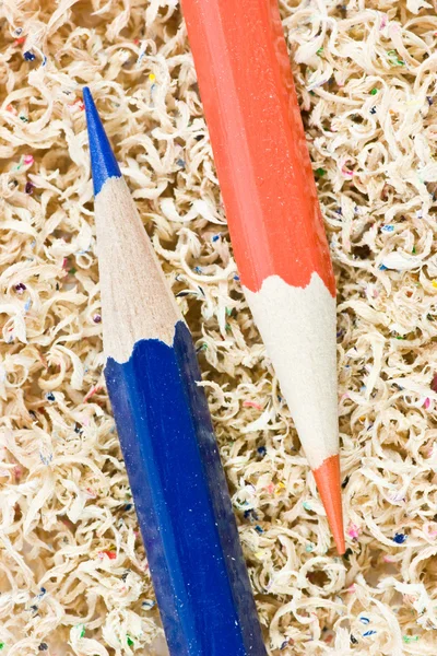 Colored pencils in shaving — Stock Photo, Image