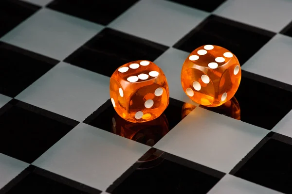 Amber dice — Stock Photo, Image