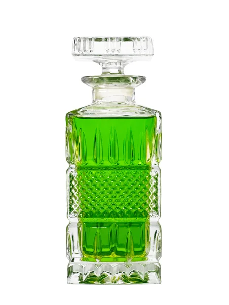 Karafa s zelenou tekutinou — Stock fotografie